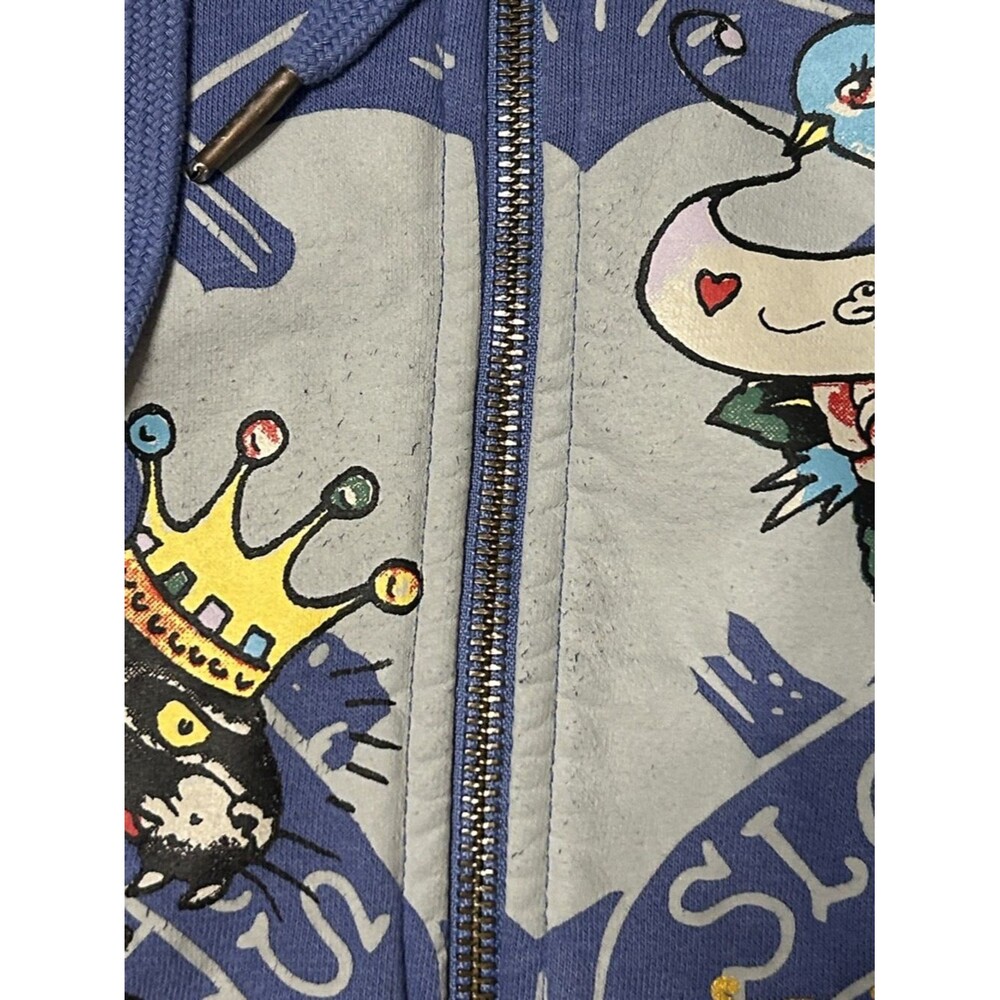 Ed Hardy Free Bird Cropped Zip Up Graphic Front and Back Hoodie sz Medium - Picture 5 of 8